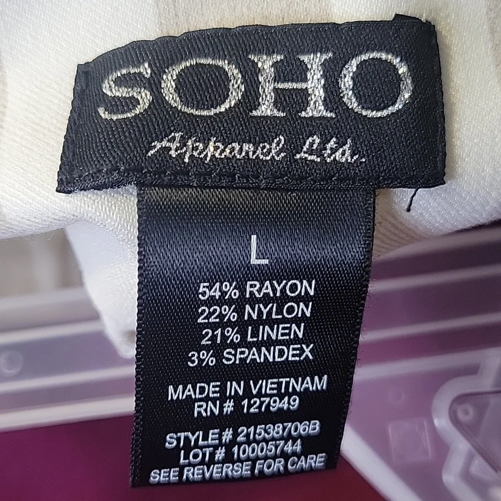 SOHO Striped Beige and White Skirt NWOT - Picture 5 of 8